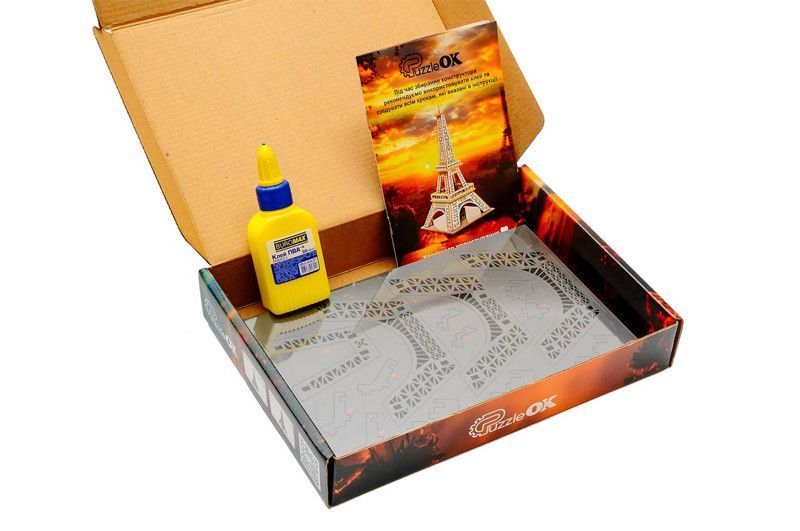 Дерев'яний 3D конструктор "Ейфелева Вежа" 58 дет. Puz-00925 р.27*14*14 см PuzzleOK Дер8185 фото