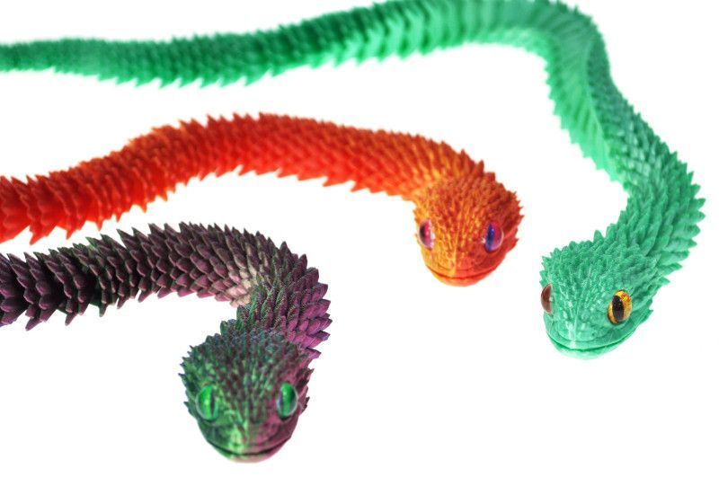 Змія 3D-антистрес 2129-3, 43 см, пластикова, в асортименті, зіп пакет Зві0276 фото