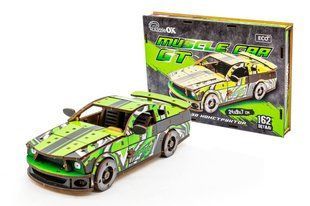 Дерев'яний&nbsp;3D конструктор Muscle Car Puz-00640&nbsp;зелений колір Дер0640 фото