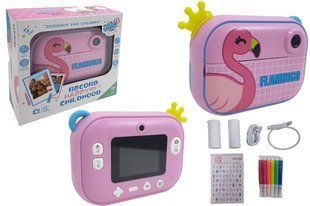 Фотоапарат з принтером "Flamingo" 2 камери (основна і фронтальна), MicroSD 32GB (в комплекті), USB, відео 1080P, в коробці Нас7099 фото