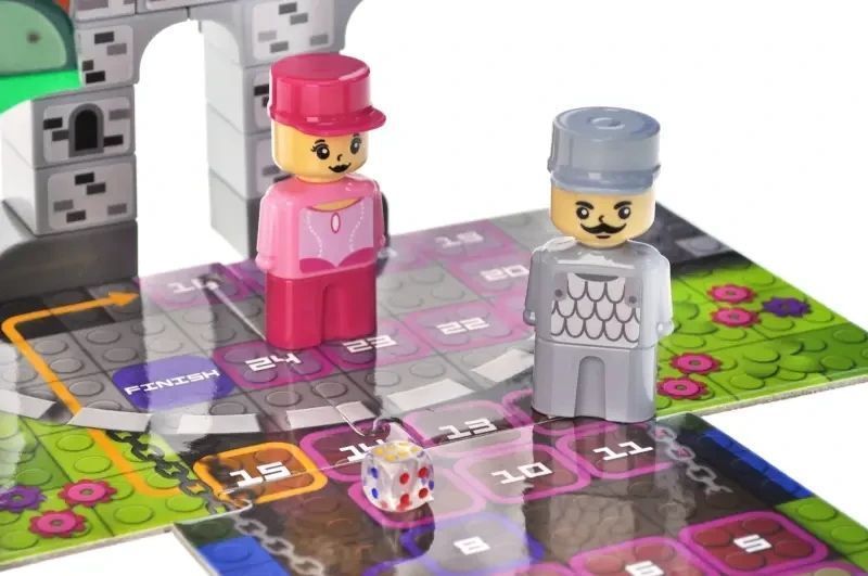 Конструктор "Block&Steps: Дракон та замок" + ходилка і меморі гра 3в1, 43дет. QB300-106 qbee Кон7636 фото