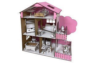 Ляльковий будиночок дерев'яний 3-поверховий з меблями Tree house рожевий AM-1.02 Дів4380 фото